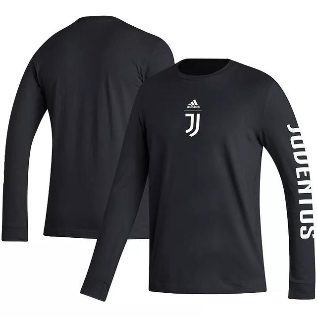 Mens adidas Black Juventus Team Crest Long Sleeve T-Shirt Product Image