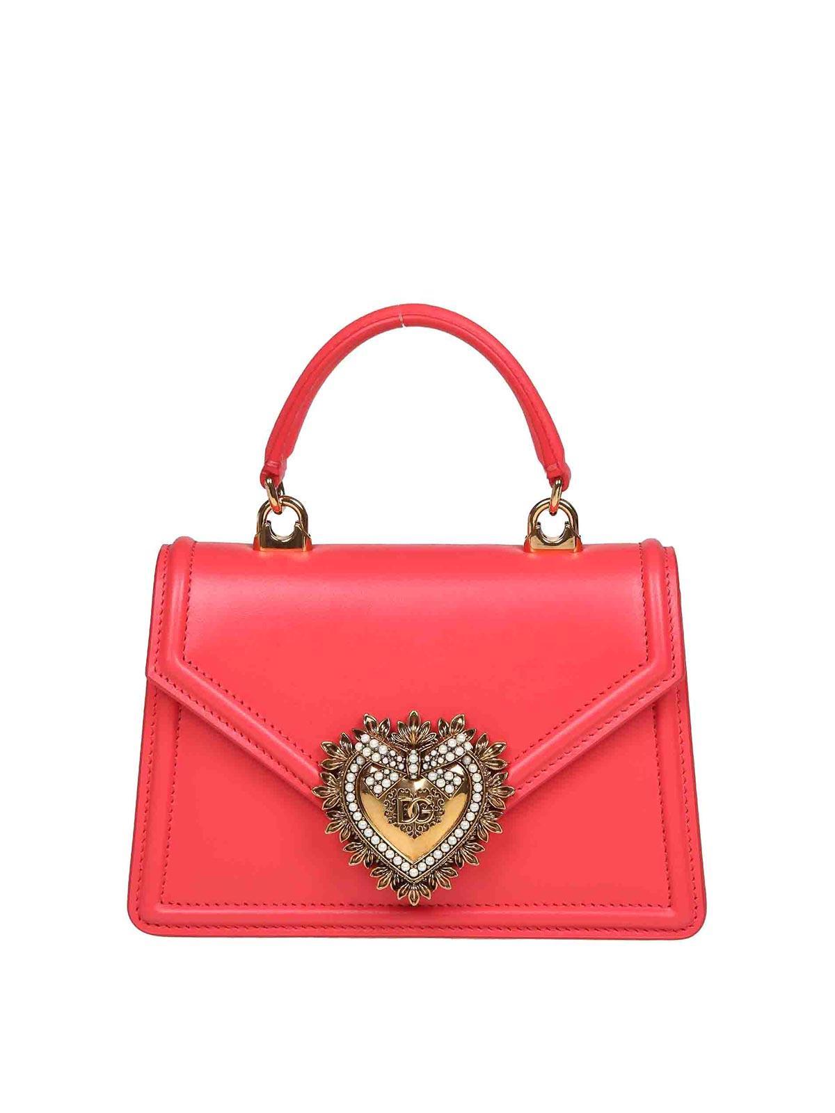 DOLCE & GABBANA Devotion Small Shoulder Bag In Red Product Image