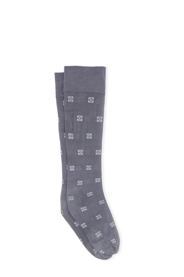 Grey Glitter Butterfly Lace Socks Product Image