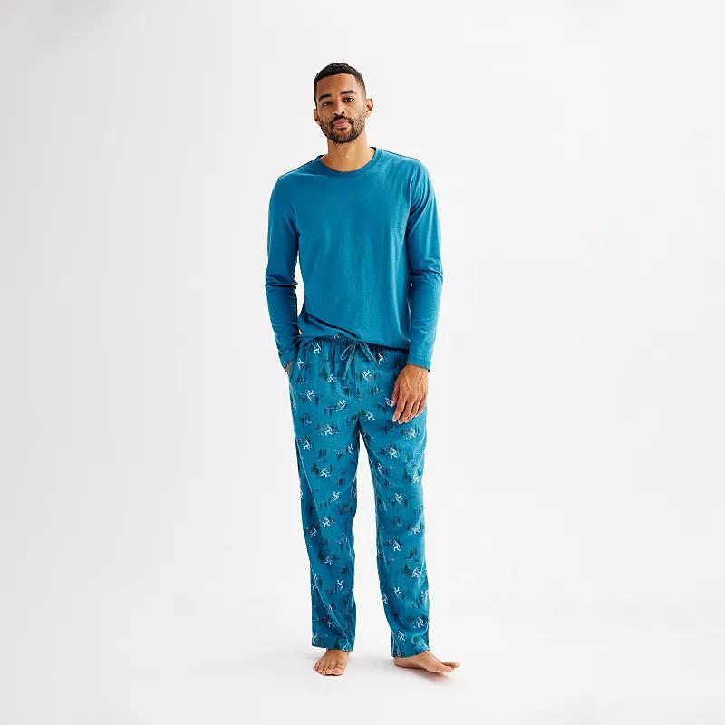 Mens Sonoma Goods For Life Long Sleeve Shirt & Flannel Pants Pajama Set Product Image