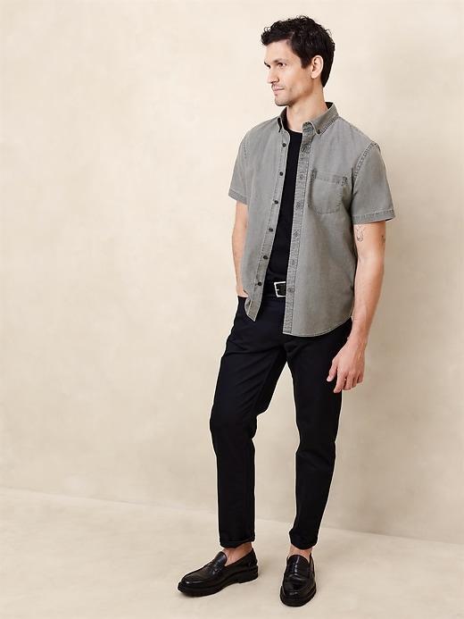 Slim Frosted Coated Chambray Shirt Product Image