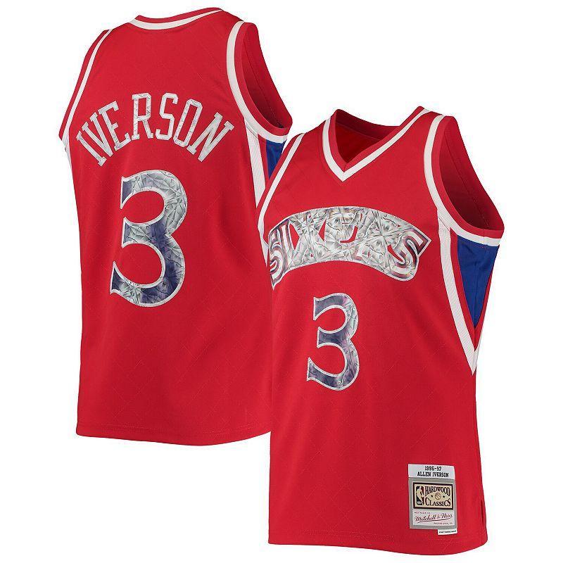 Mitchell & Ness Mens Philadelphia 76ers Mitchell & Ness 76ers 75th Anniversary Jersey - Mens Red/Multi Product Image