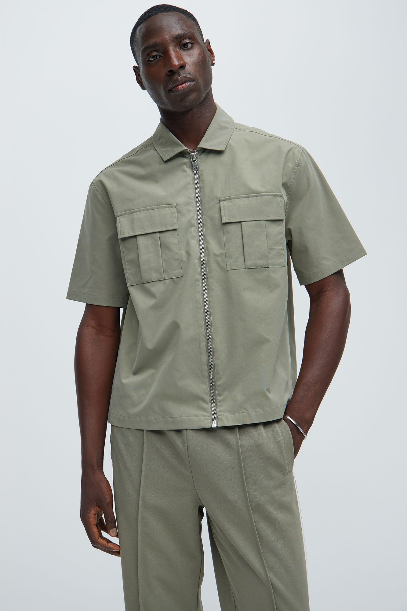 Fulton Zip Shirt - Olive Product Image