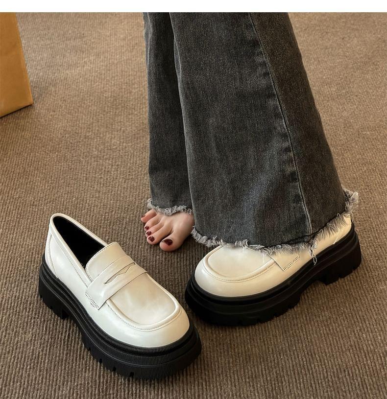 Faux Leather Platform Loafers Product Image