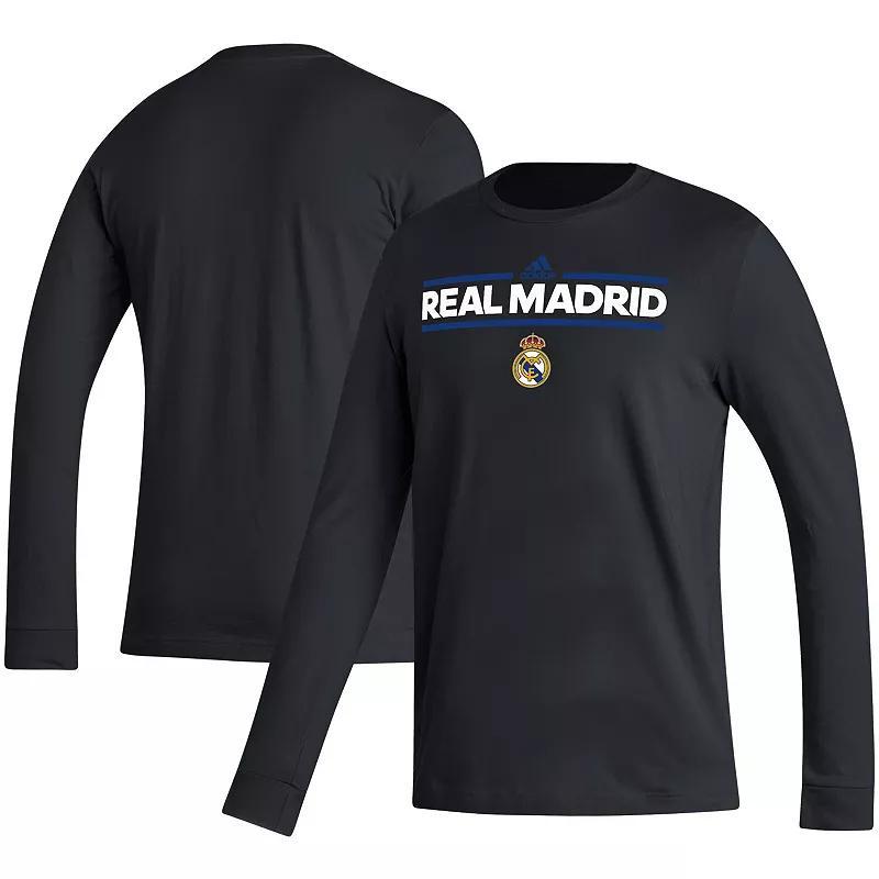 Mens adidas Black Real Madrid AEROREADY Dassler Long Sleeve T-Shirt Product Image