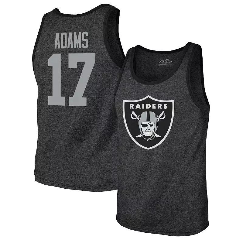 Mens Majestic Threads Davante Adams Black Las Vegas Raiders Name & Number Tri-Blend Tank Top Product Image