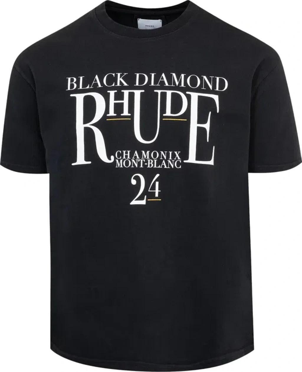 RHUDE Black Diamond Logo-print Cotton-jersey T-shirt Product Image