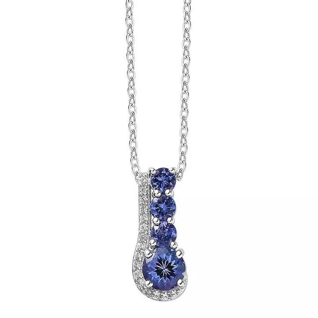 Sterling Silver Tanzanite Pendant Necklace, Womens Product Image