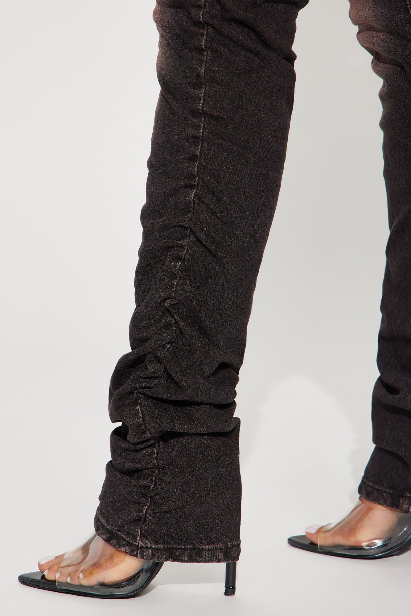 Cutting Ties Tinted Stacked Stretch Skinny Jeans - Mocha Product Image