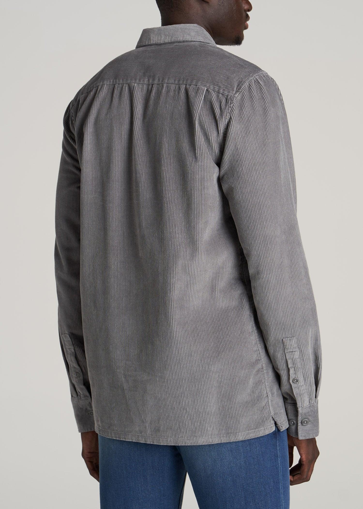 LJ&S Corduroy Overshirt for Tall Men in Limestone Male Product Image