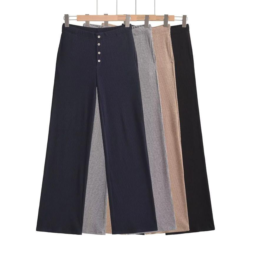 Plain Cardigan / Mid Waist Wide Leg Pants product image