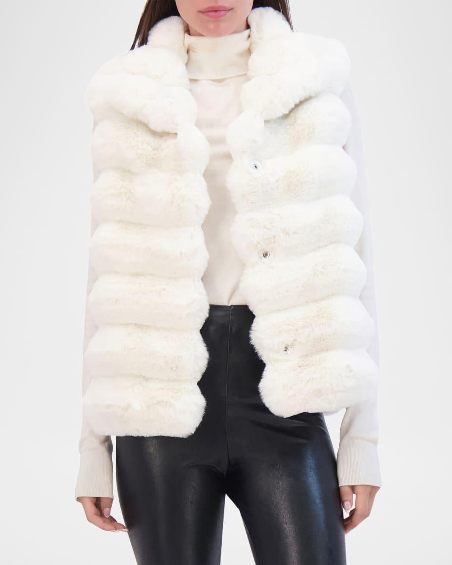 Horizontal Chinchilla-Like Fur-Free Vest Product Image