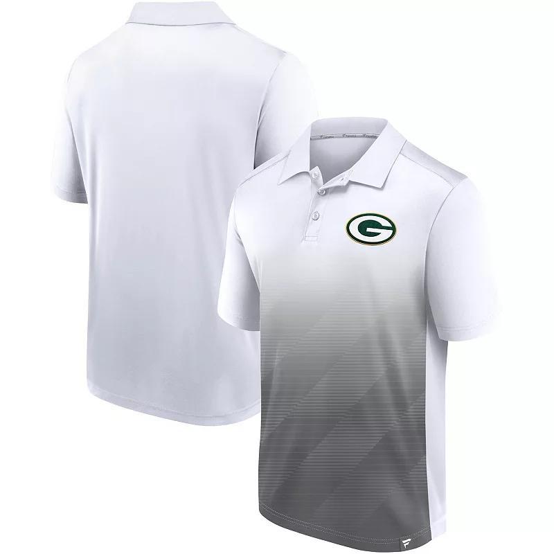 Mens Fanatics White and Gray Green Bay Packers Parameter Polo Shirt - White Product Image