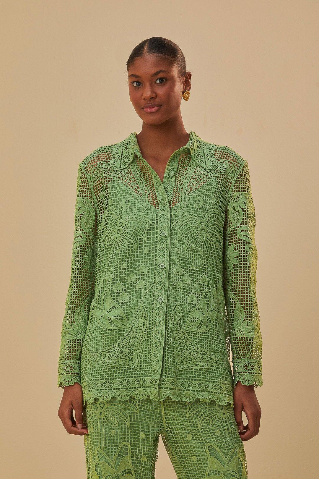 Green Guipire Long Sleeve Shirt product image