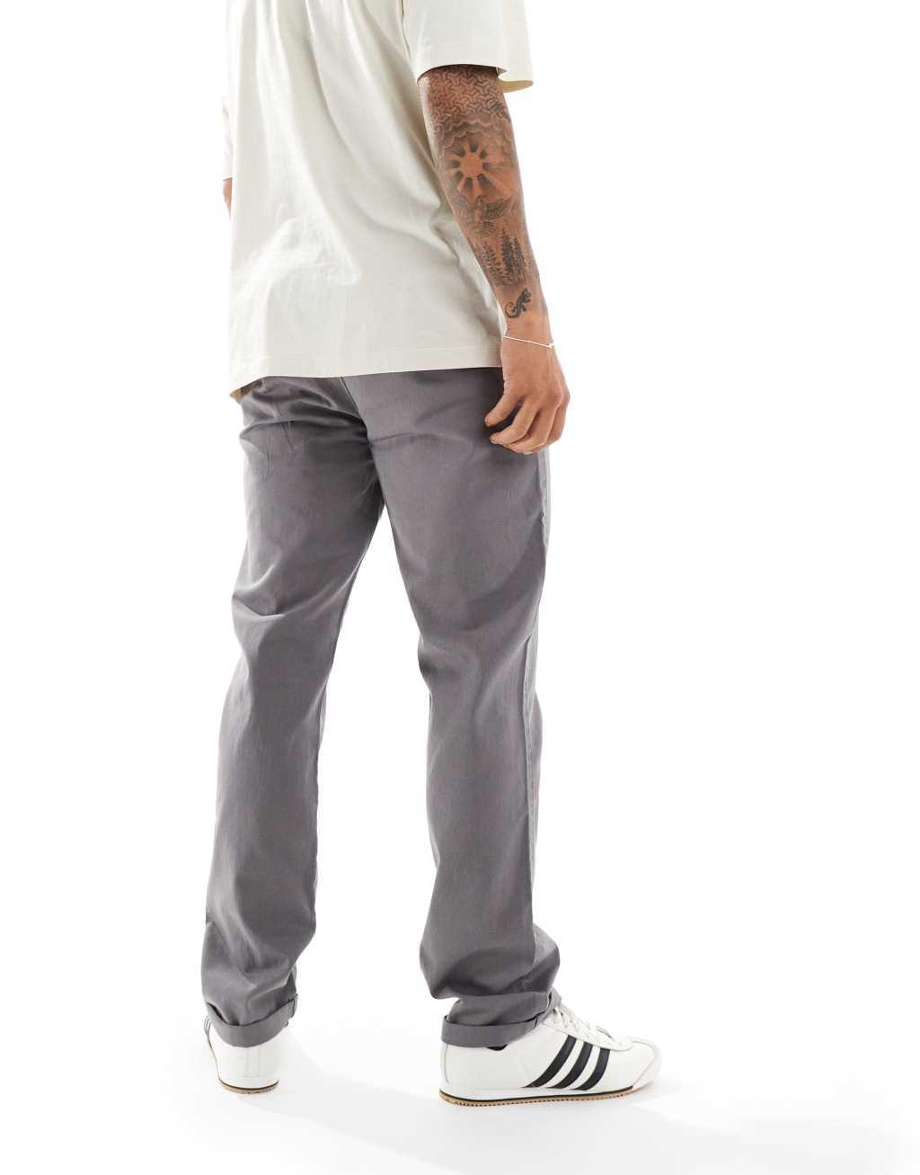 ASOS DESIGN straight leg chinos in gray Product Image