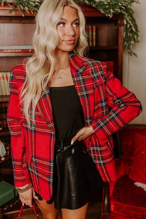 Cheerful Smile Plaid Blazer Product Image