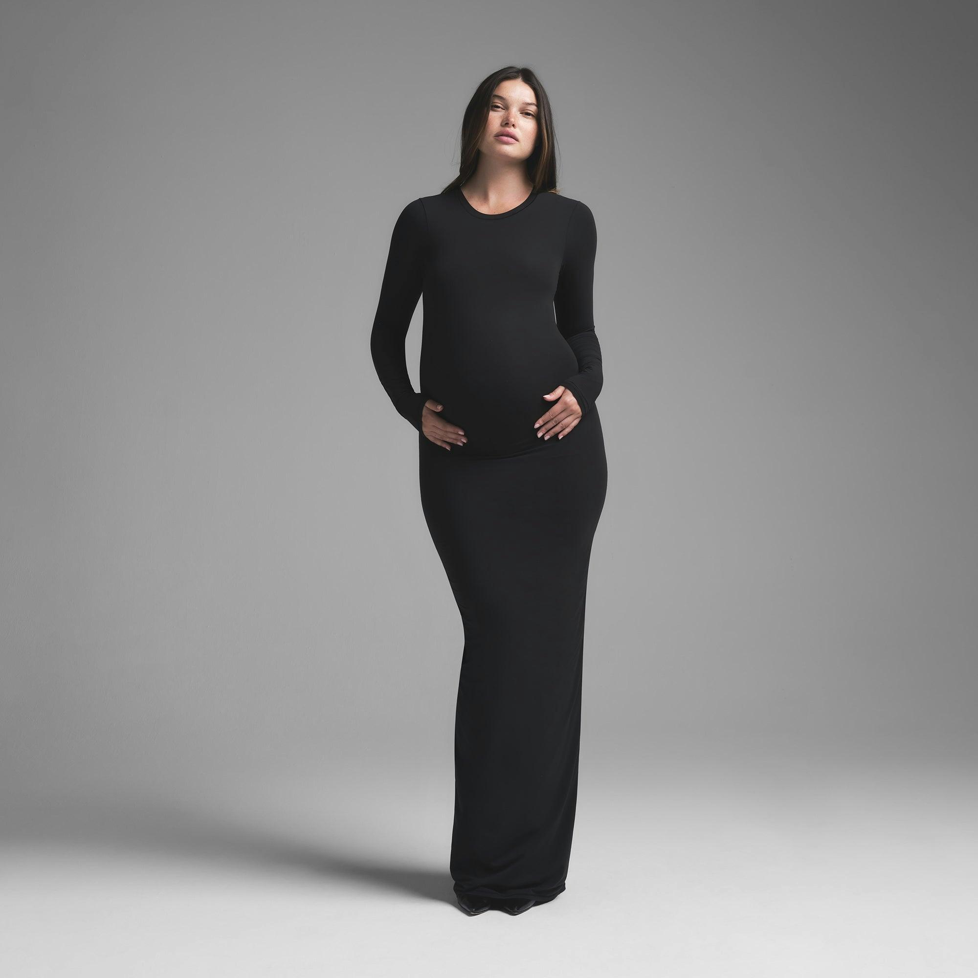 FITS EVERYBODY MATERNITY LONG SLEEVE DRESS | ONYX Product Image