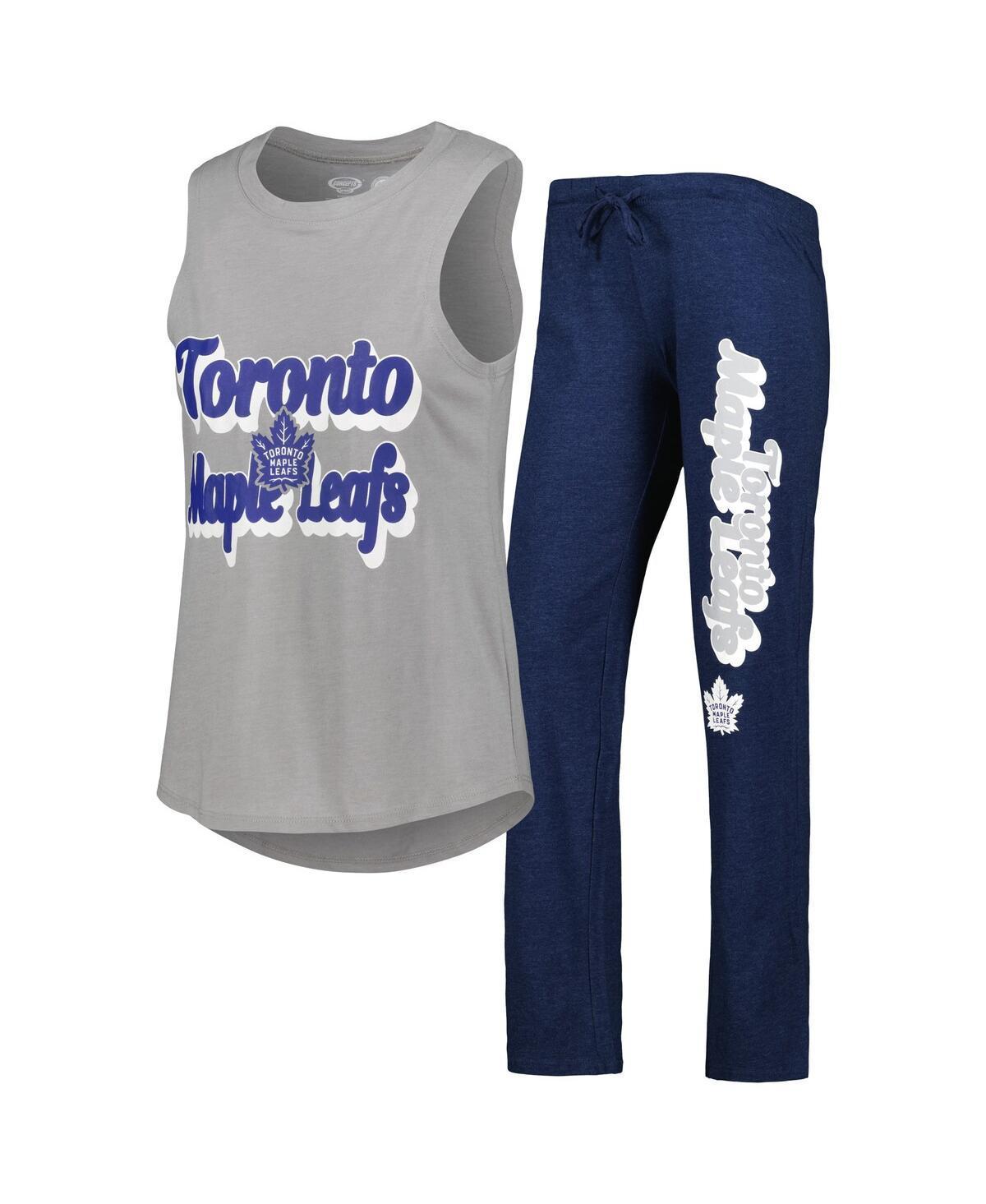 Womens Concepts Sport Heather Gray/Heather Navy Toronto Maple Leafs Meter Muscle Tank Top & Pants Sleep Set Product Image