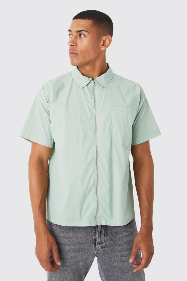 Short Sleeve Teflon Boxy Shirt | boohooMAN USA Product Image