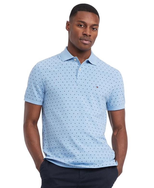 Men's Micro Geometric Print Short Sleeve Polo Shirt Product Image