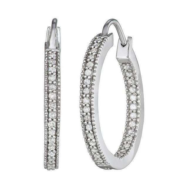 1/2 Carat T.W. Diamond Inside-Out Hoop Earrings, Womens, Sterling Product Image