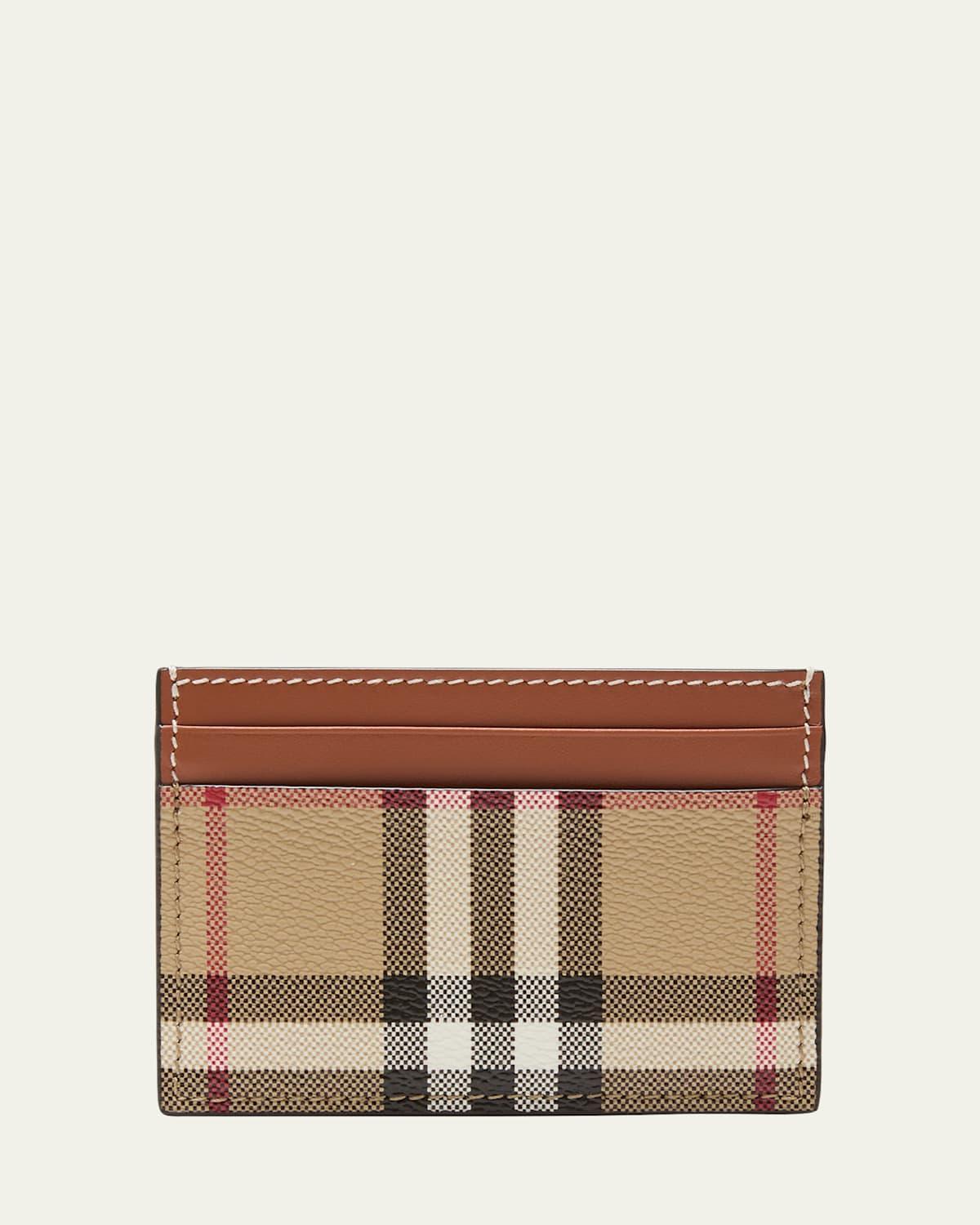 burberry Sandon Check Canvas & Leather Card Case Product Image