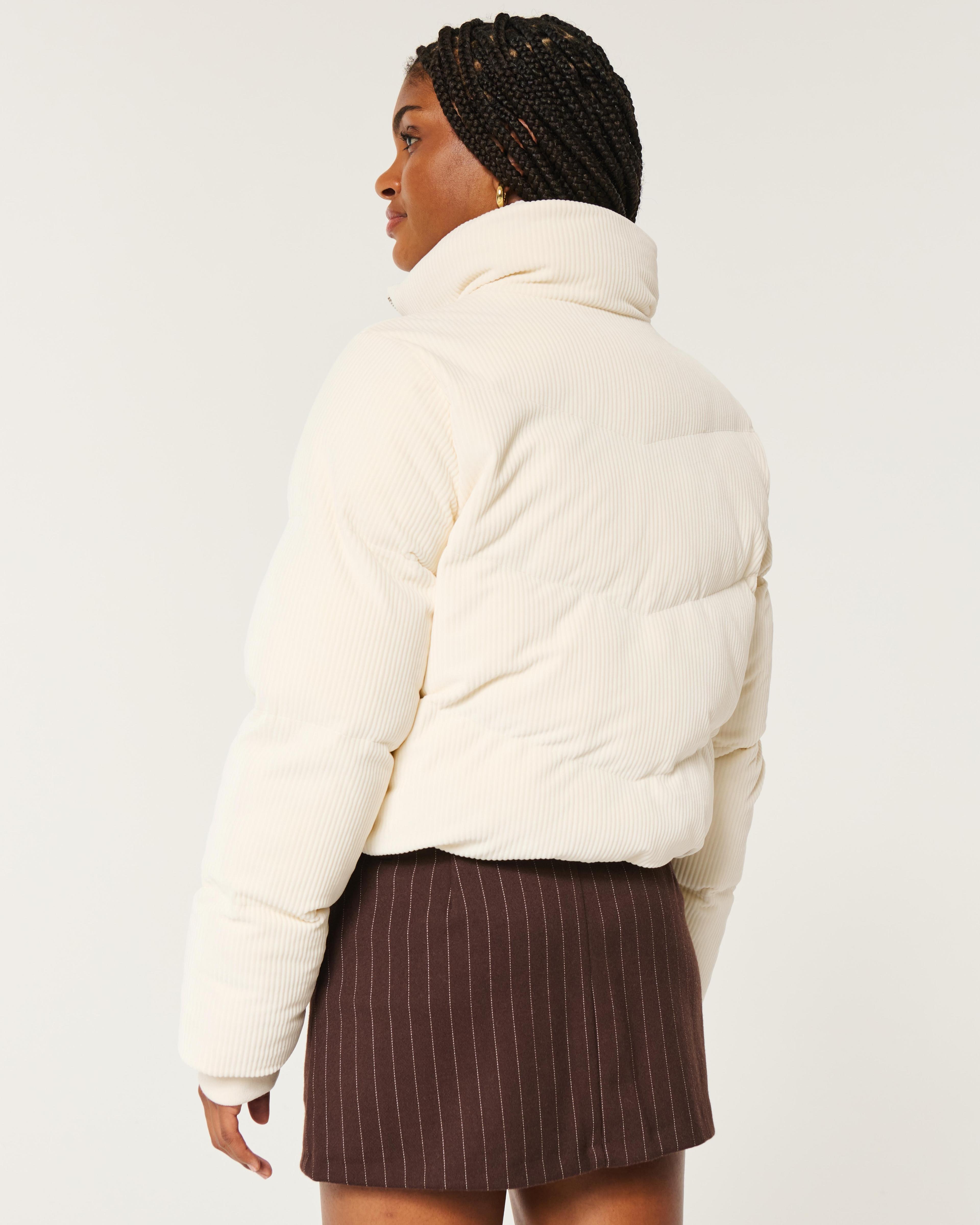 Sweater-Knit Mini Puffer Jacket Product Image