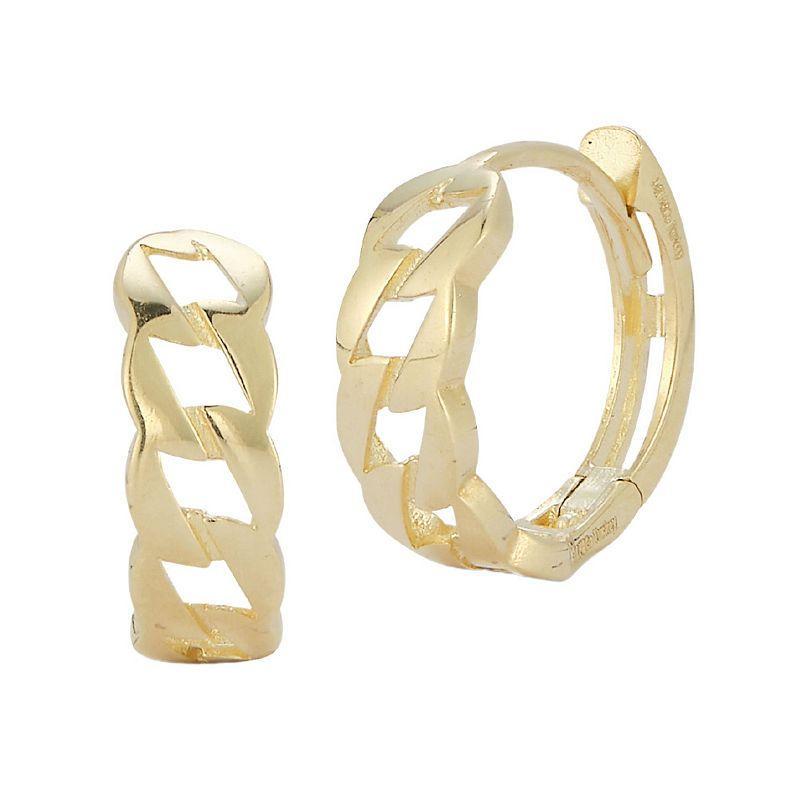 LUMINOR GOLD 14k Gold Curb Huggie Hoop Earrings, Womens, Yellow Product Image