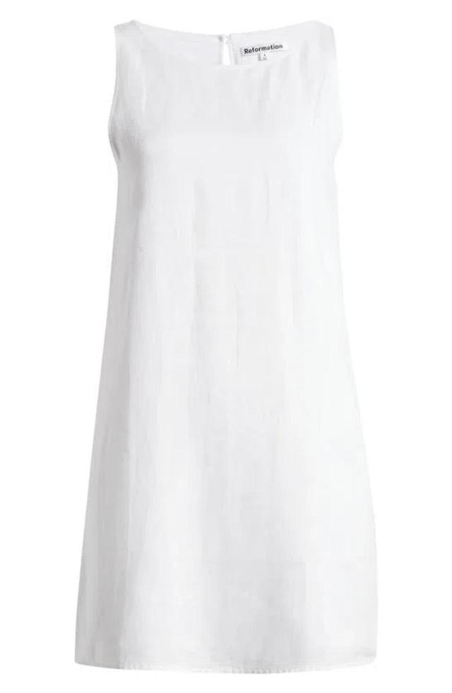 Jessi Linen Dress In White Product Image