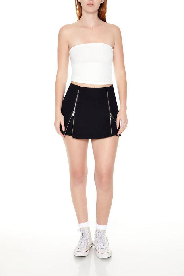 Dual-Zip Mini Skirt | Forever 21 Product Image