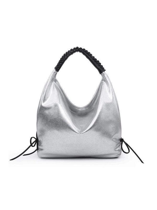 Women hobo bag metallic silver Female Product Image