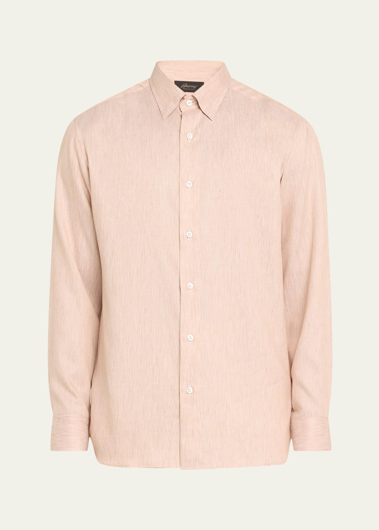 Mens Cotton-Linen Blend Casual Button-Down Shirt Product Image