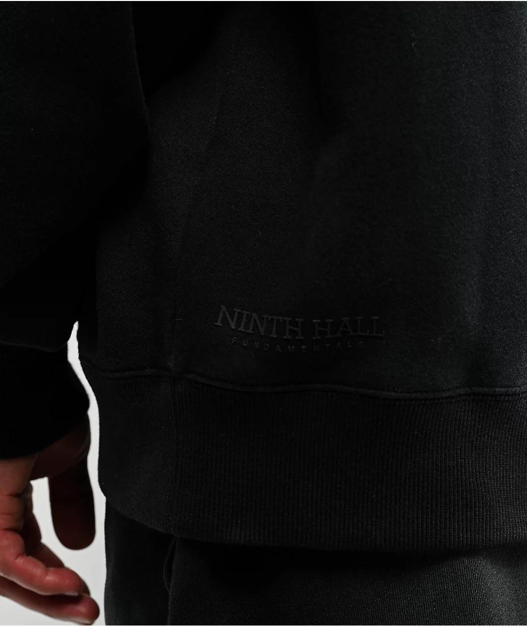 Ninth Hall Fundamentals Sunbleached Black Wash Zip Hoodie Product Image