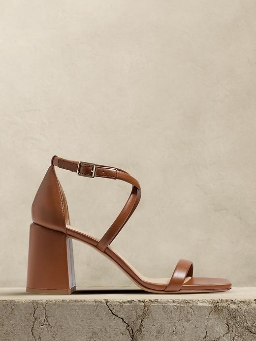 Italian Leather Block-Heel Sandal product image