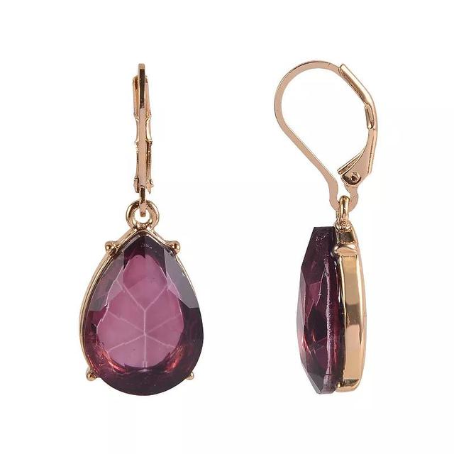 Emberly Gold Tone Pink Teardrop Earrings, Womens Product Image