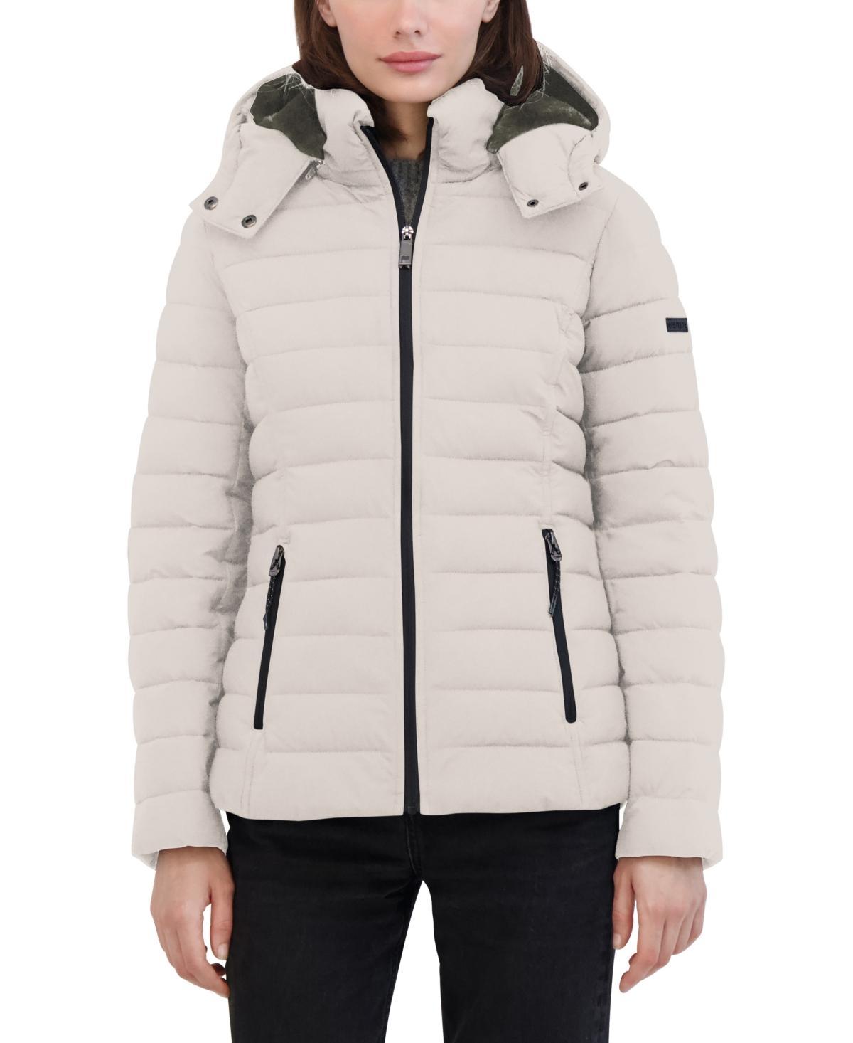 Nautica Womens Faux-Fur-Trim Hooded Packable Puffer Coat Product Image