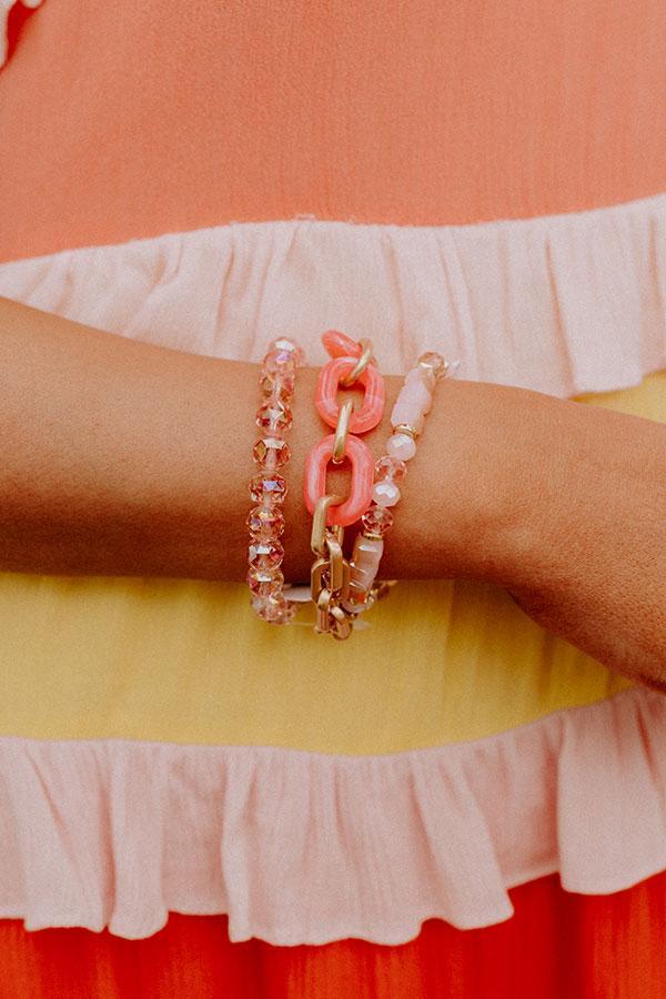 Showtime Style Bracelet Set In Pink Product Image