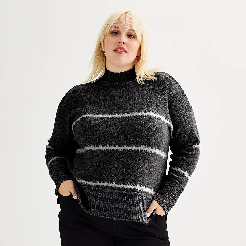 Plus Size Nine West Mock Neck Pullover Sweater, Womens Product Image