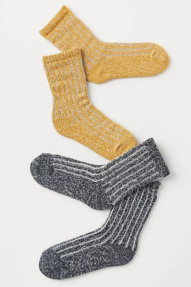 Lemon Ribbed Marled Socks, Set of 2 Product Image