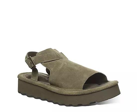 Bearpaw Ascend Womens Platform Buckle Sandals Dark Green Product Image