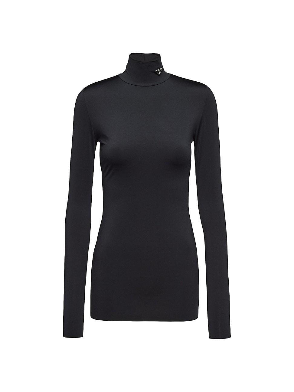 Womens Jersey Turtleneck Top Product Image