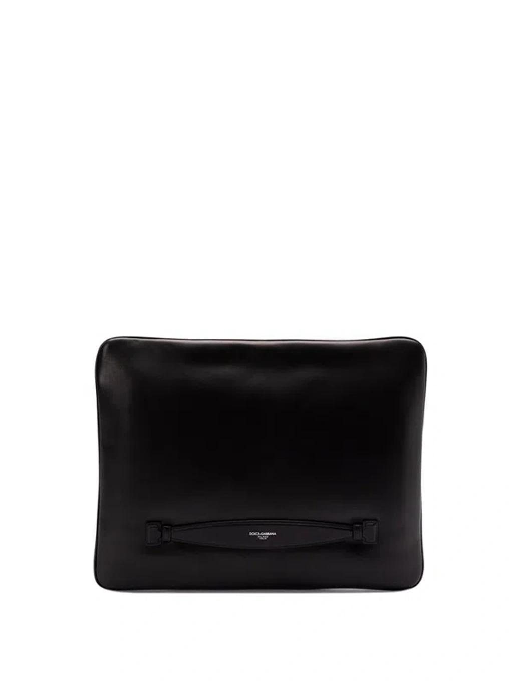 Logo Printed Clutch Bag In Black Product Image