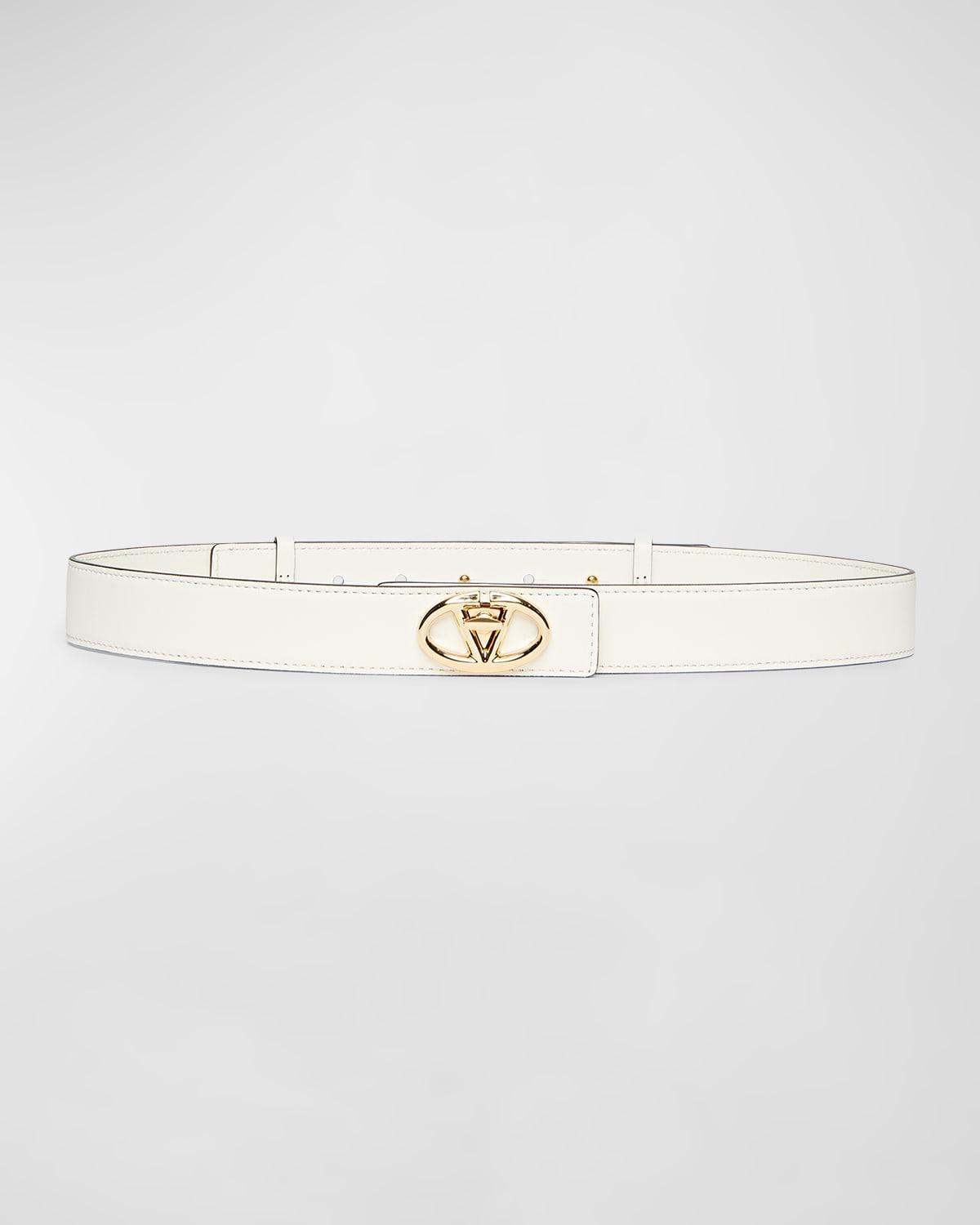 The Bold Edition Vlogo Belt In Ivory Product Image