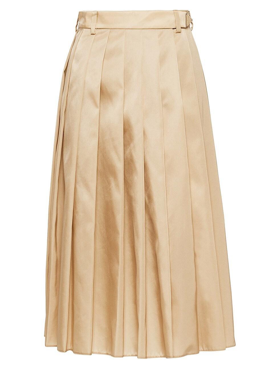 Womens Re-Nylon Pleated Skirt - Beige - Size 0 - Beige - Size 0 Product Image