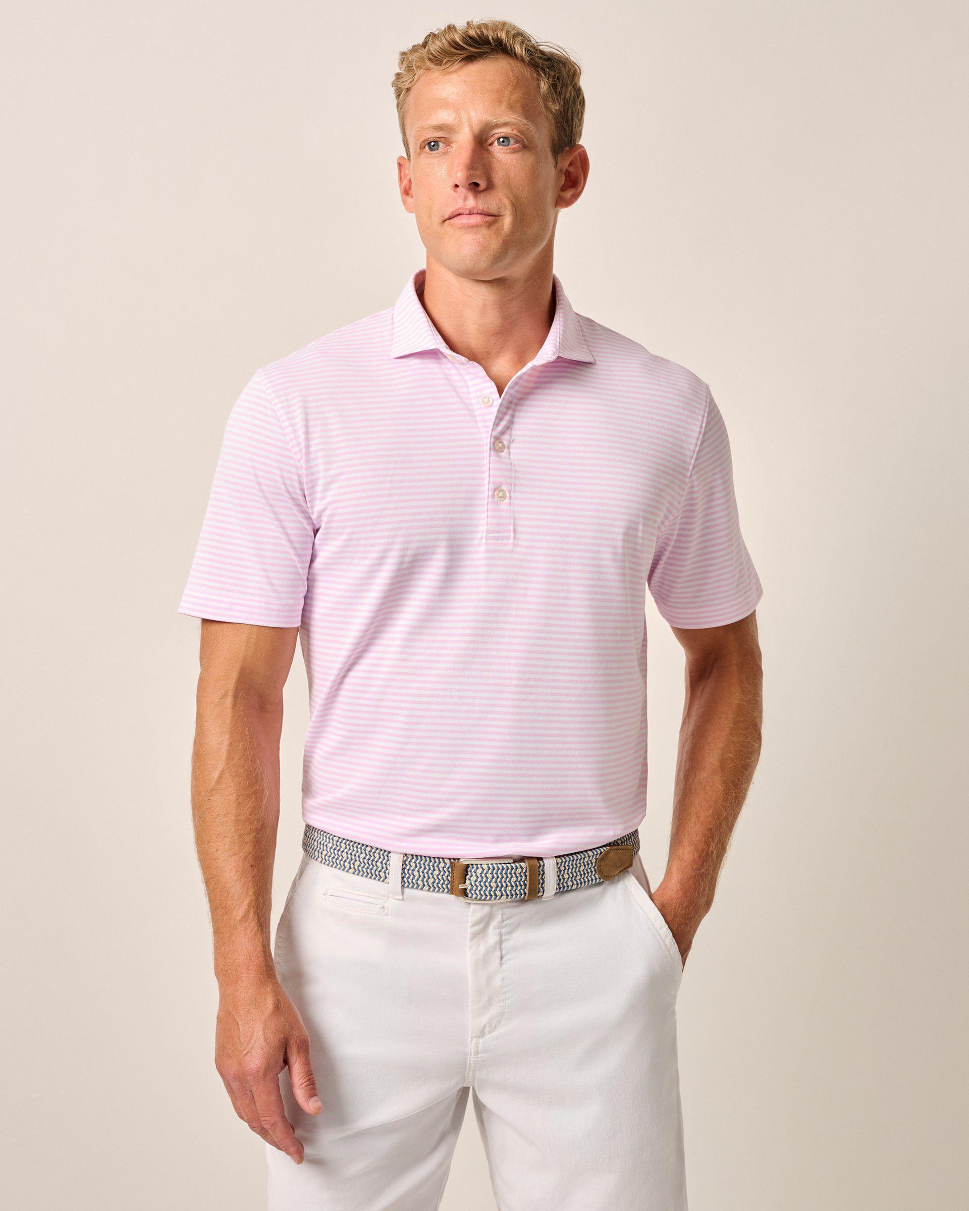 johnnie-O Performance Mesh Polo - Stetson Stripe Product Image