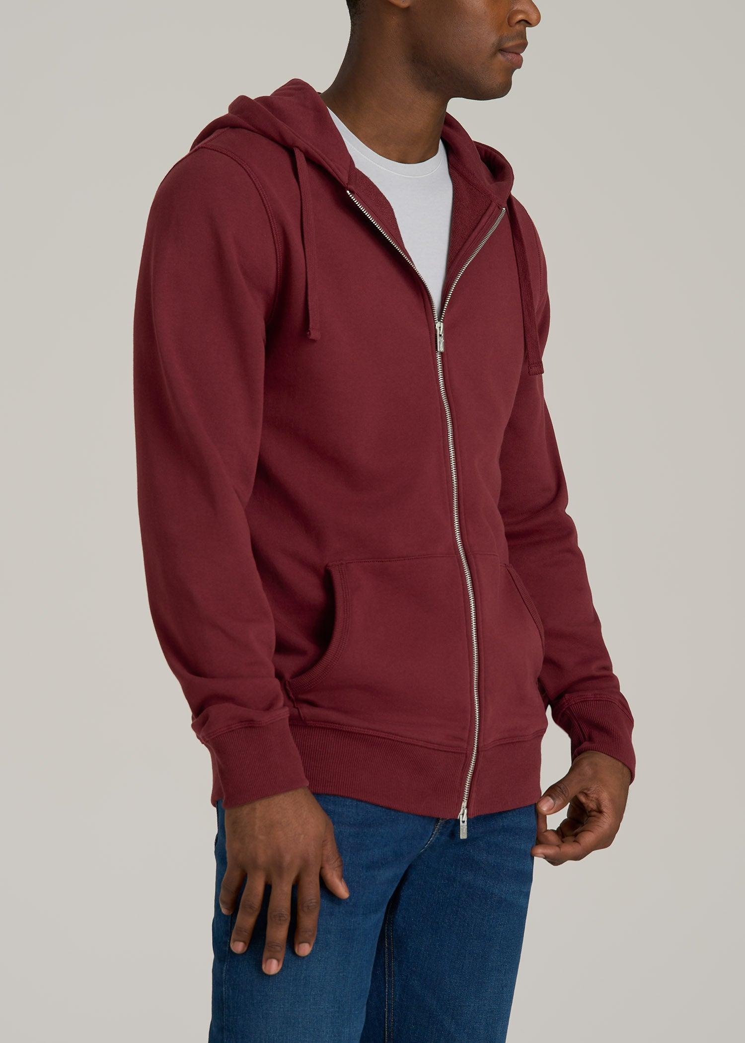 Wearever 2.0 French Terry Full-Zip Hoodie for Tall Men in Red Ochre Product Image