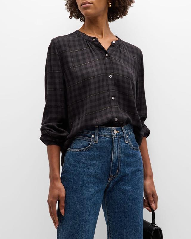 Rails Elosie Plaid Band Collar Button-Up Blouse Product Image