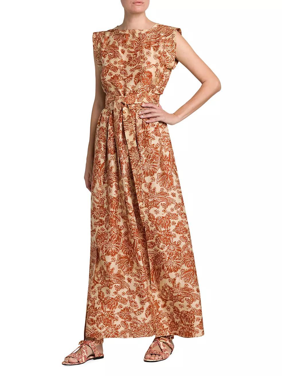 Shyanne Botanical-Print Silk Maxi Dress Product Image