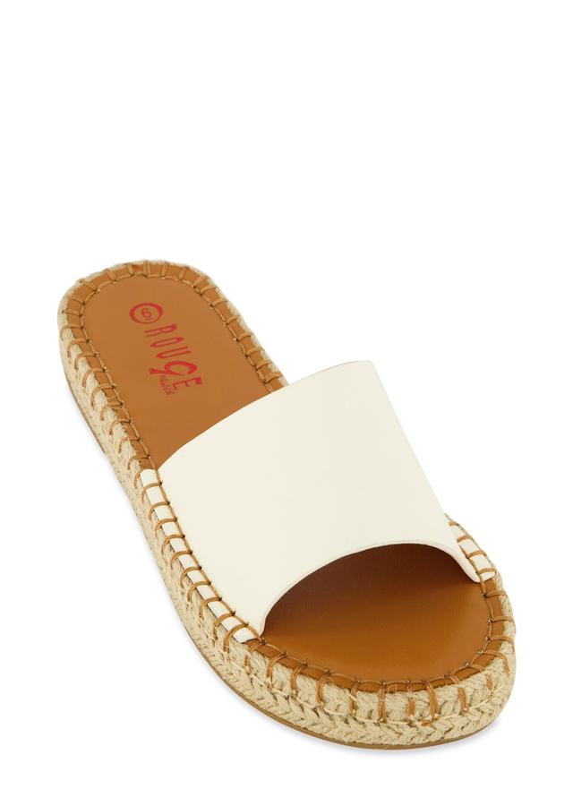 Womens Espadrille Trim Slide Sandals Product Image