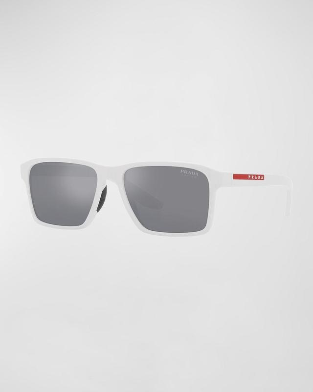 Mens 58MM Rectangular Sunglasses Product Image